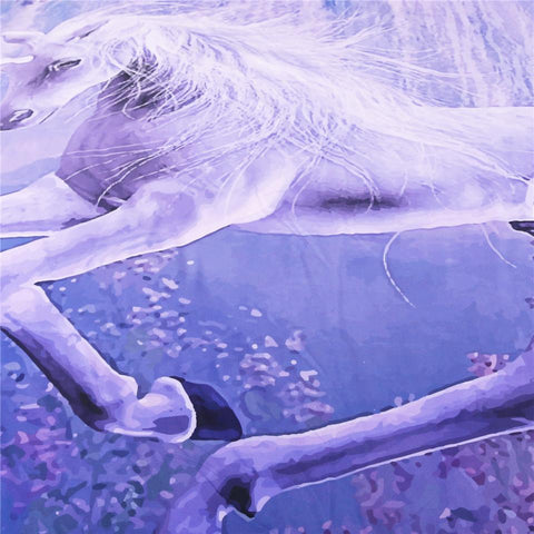 Image of Purple 3D Unicorn Tapestry