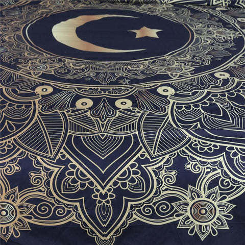 Image of Golden Star Moon Tapestry