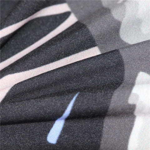 Image of Skull and Floral Tapestry