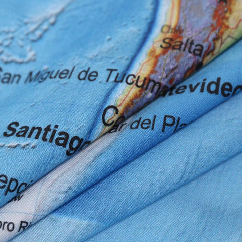 Image of World Map Blue Tapestry