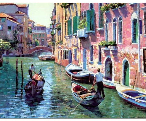 Image of Venice Ride On The Canal Painting By Numbers Kit