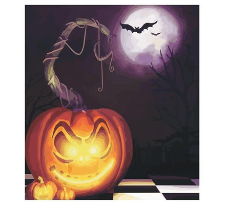 Image of Halloween At Night Painting By Numbers Kit
