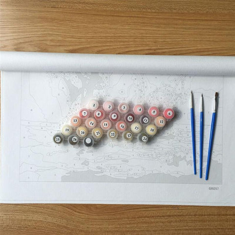 Image of Sunset Landscape DIY Painting By Numbers Kits For Adults