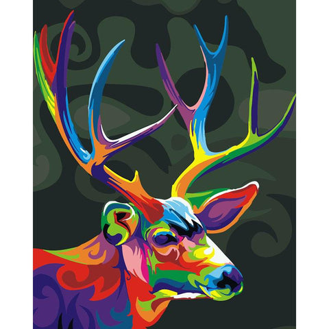 Image of Painting By Numbers Kit Colorful Deer