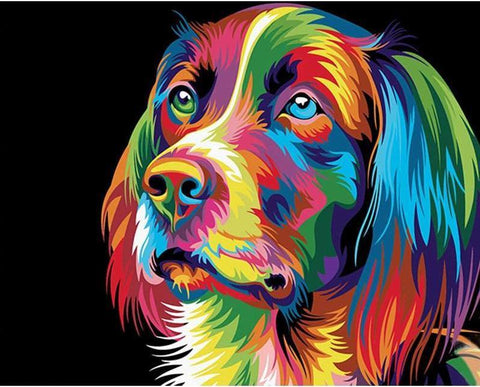 Image of Colorful Dog DIY Painting By Numbers Kit