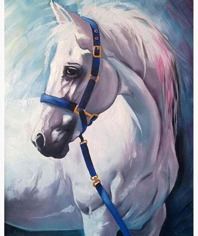 Image of 5D White Horse Square Diamond Painting
