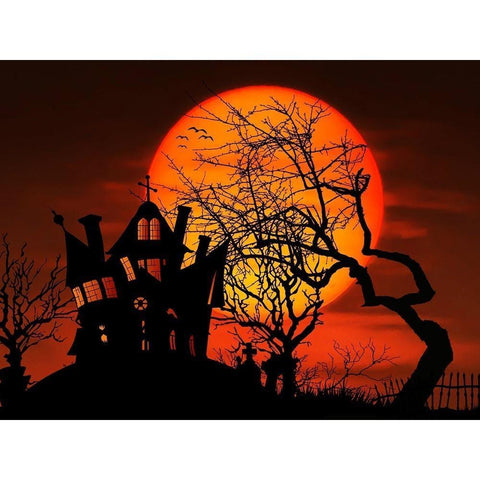 Image of Painting By Diamond Kit Halloween Moon