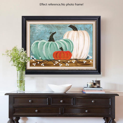 Image of Painting By Diamond Kit Halloween Pumpkins