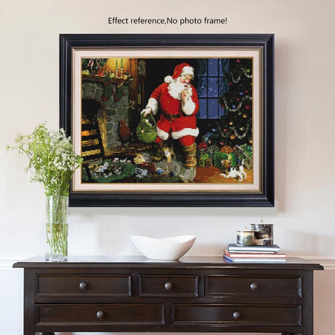 Image of Painting By Diamond Kit Santa In The House 3D