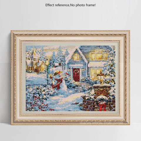 Image of 5D Snowman Christmas Setting Diamond Painting Kit