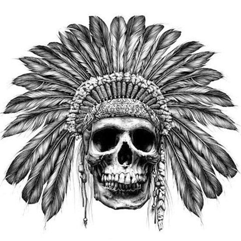 Image of HUACAN DIY Character Diamond Mosaic Set Needlework Craft Halloween Decor 5D Diamond Painting Cross Stitch Skull and Cat Patterns