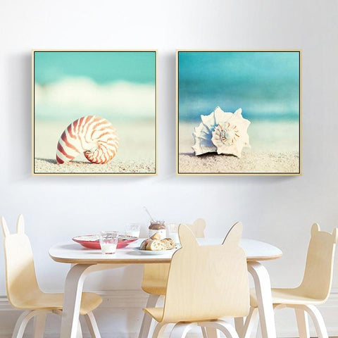 Image of Painting By Diamond Kit Square Shells By The Sea