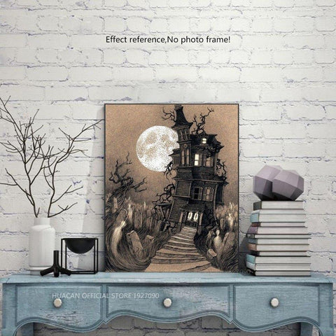 Image of Painting By Diamond Kit Halloween Castle