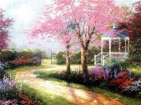 Image of Huacan Diamond Painting Cross Stitch Scenery Full Diamond Embroidery DIY Square Rhinestone Mosaic Kit Wall Decoration Craft Gift