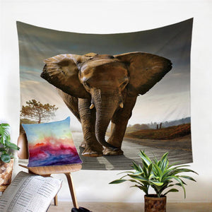 Beautiful 3D Elephant Tapestry