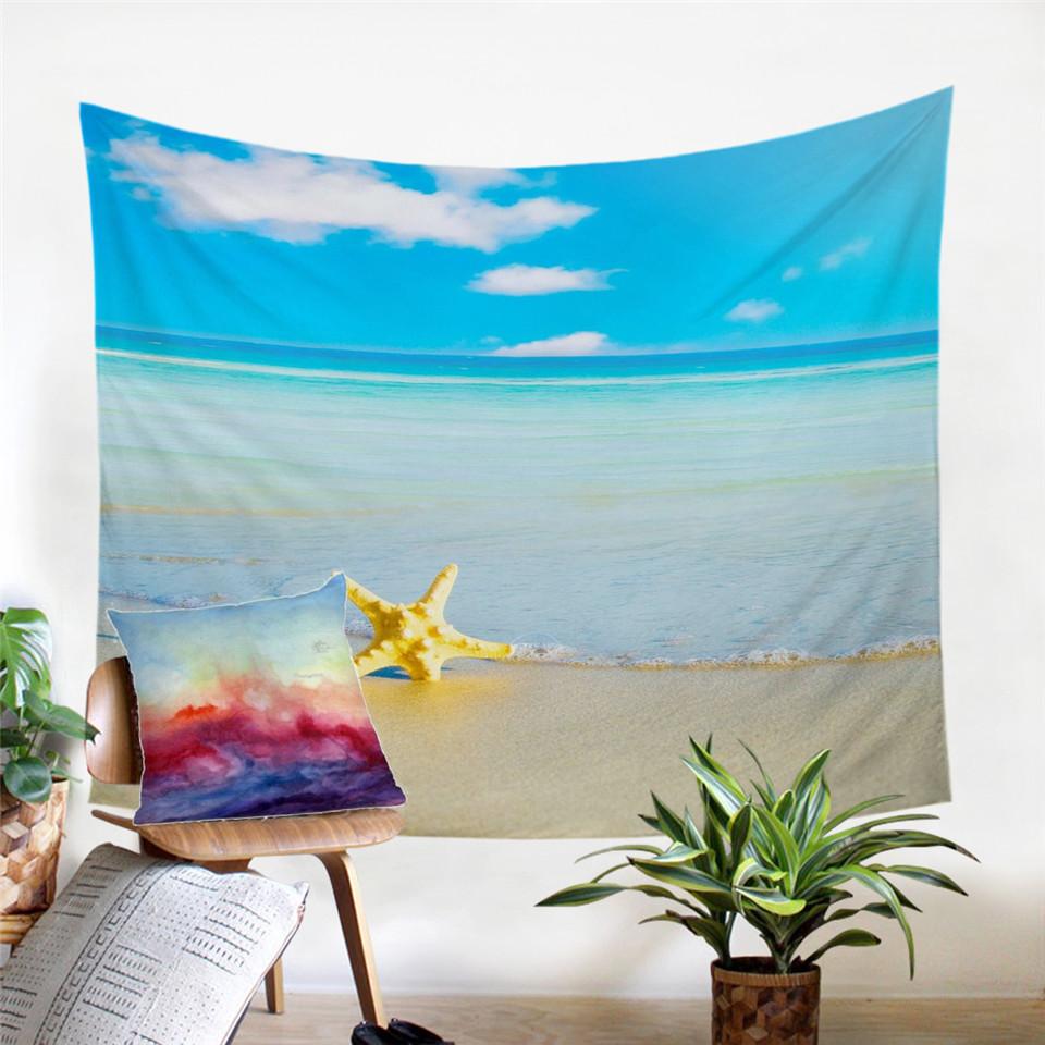 3D Beach Tapestry/Night Tapestry/Starfish Tapestry