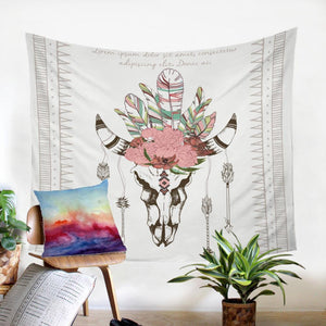 Bull Head Skull Tapestry