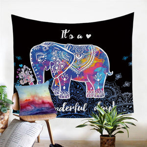 Colorful Elephant Tapestry