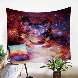 Galaxy 3D Wolf Art Tapestry
