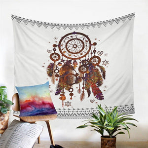 Dreamcatcher Feathers Watercolor Tapestry
