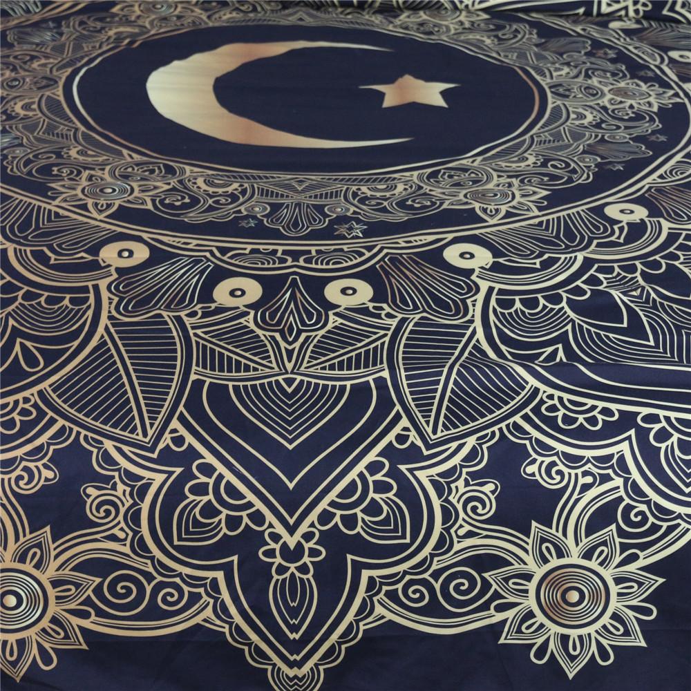 Golden Star Moon Tapestry