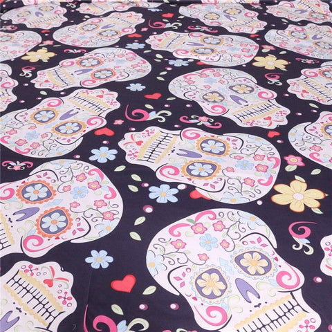 Image of Sugar Skull White and Black Tapestry