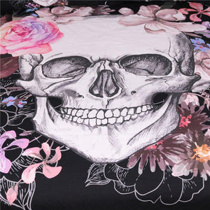 Skull and Floral Tapestry