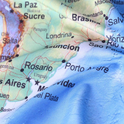 Image of World Map Blue Tapestry