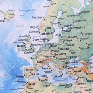 World Map Blue Tapestry