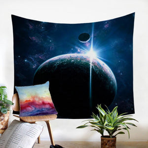 Galaxy 3D Earth Moon Tapestry