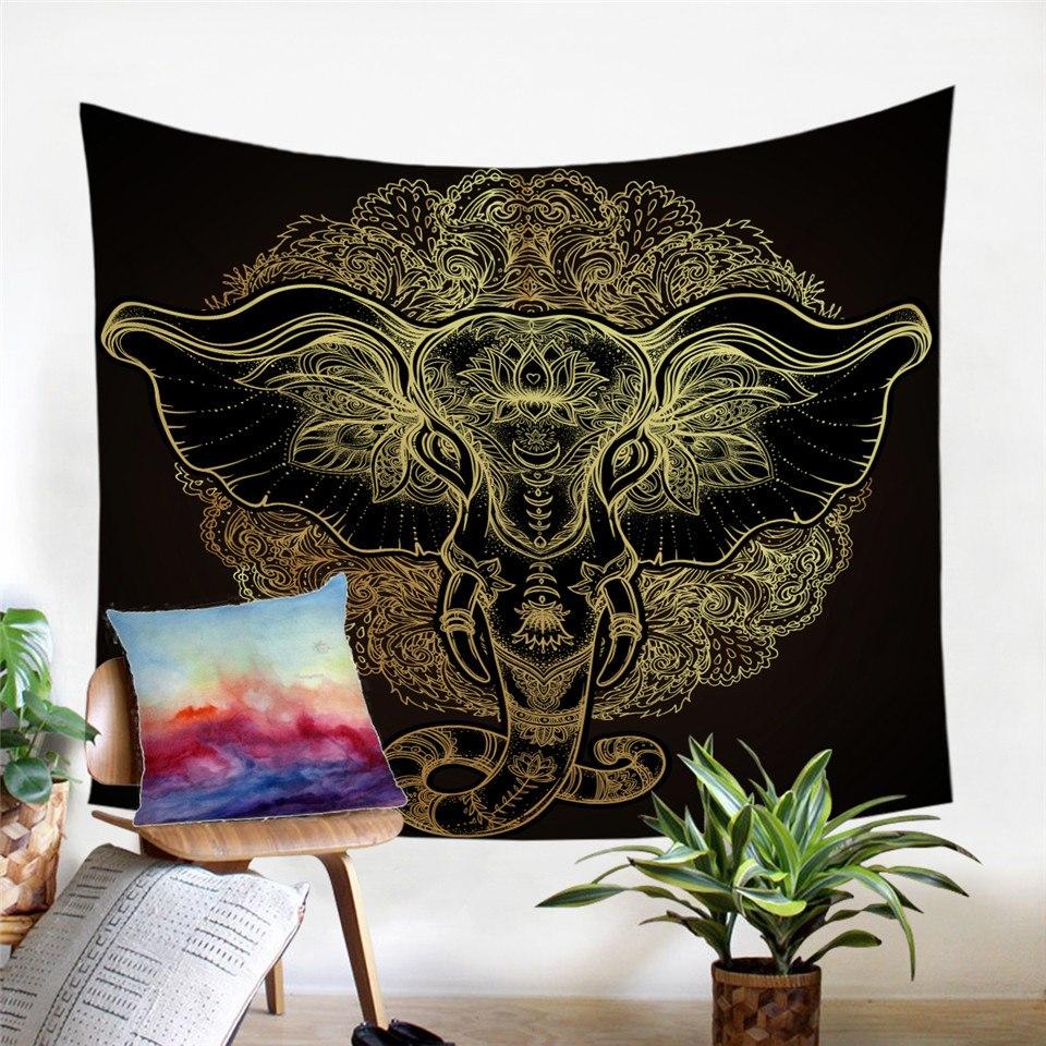 Tribal Elephant Indian Tapestry