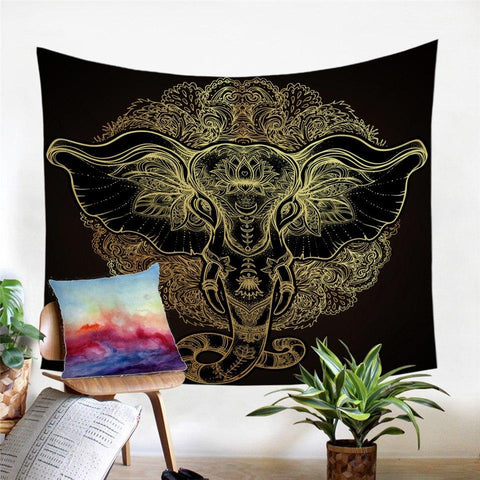 Image of Tribal Elephant Indian Tapestry