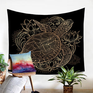 Golden Turtles Tapestry