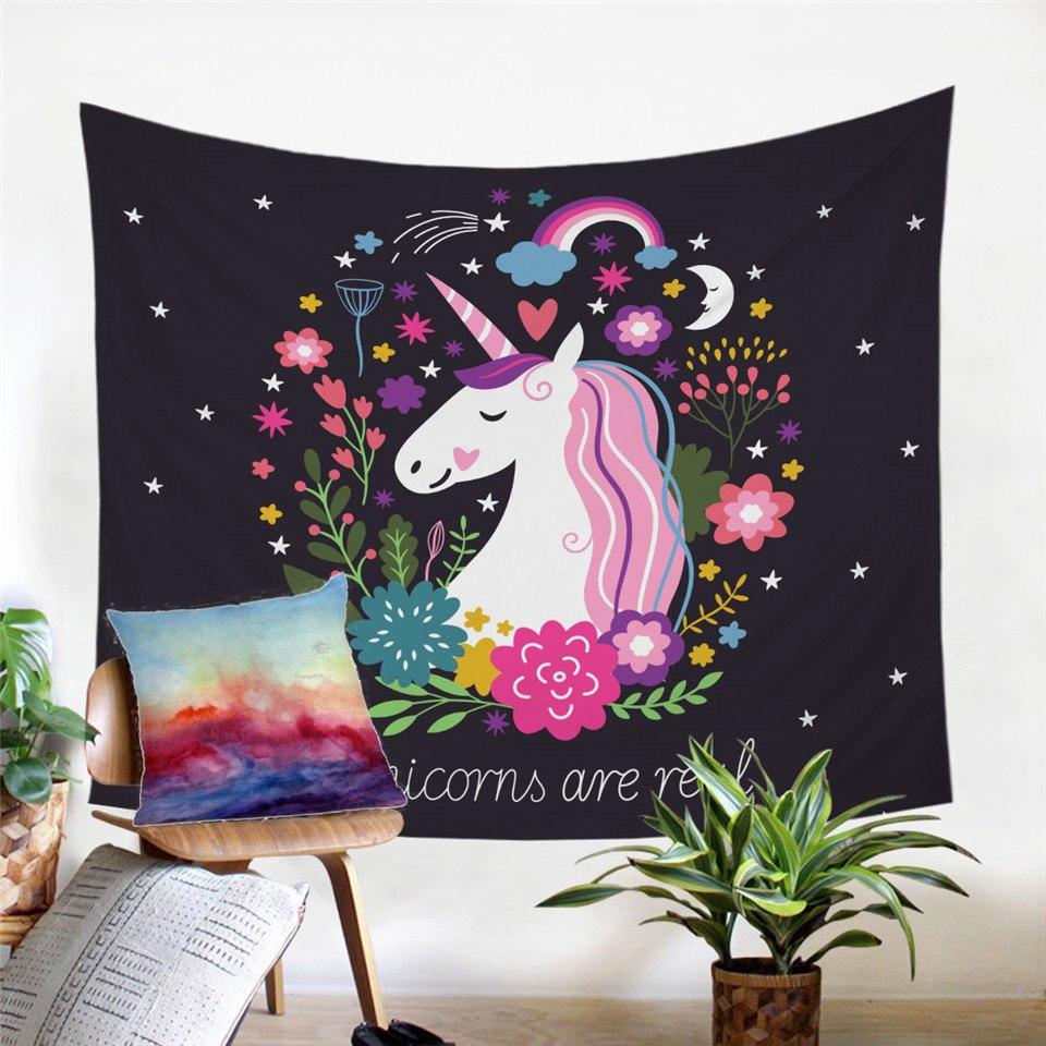 Unicorn Cartoon Tapestry