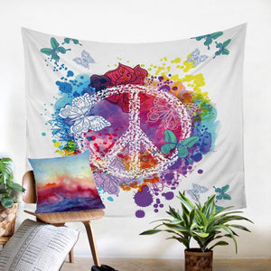 Watercolor Butterfly Tapestry