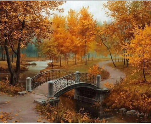 Image of Painting By Numbers Kit Autumn Landscape