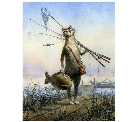 Image of Painting By Numbers Kit Cat And Fish