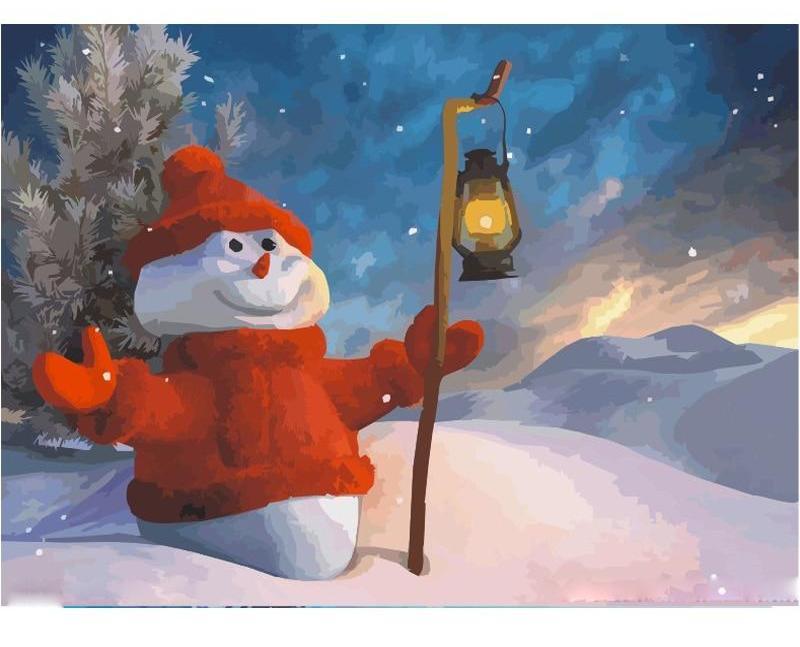 Christmas Snowman  Painting By Numbers Kit