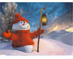 Christmas Snowman  Painting By Numbers Kit