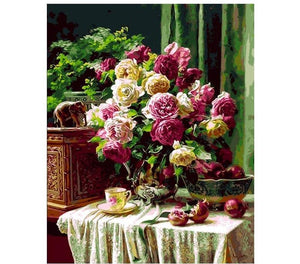 Painting By Numbers Kit Beautiful Flowers