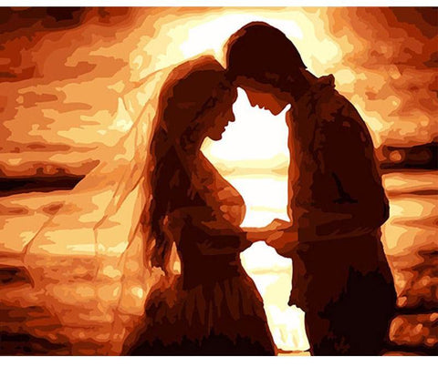 Image of Sunset Lovers At Night Painting By Numbers Kit