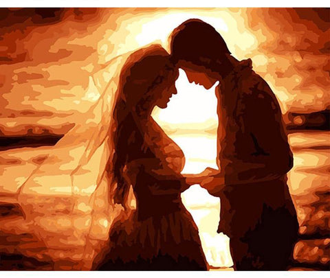 Image of Sunset Lovers At Night Painting By Numbers Kit