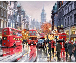 London In The Rain Painting By Numbers Kit