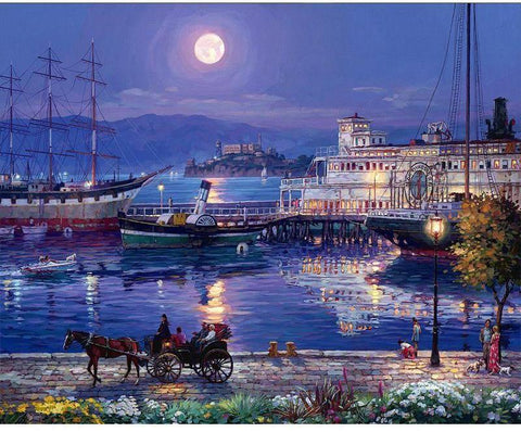 Image of Seaside Night Ride Painting By Numbers Kit