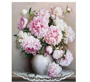 Pink Floral Design Painting By Numbers Kit