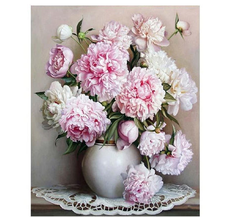 Image of Pink Floral Design Painting By Numbers Kit