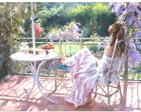 Image of Relaxing By The Garden Painting By Numbers Kit