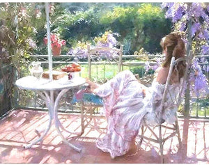 Relaxing By The Garden Painting By Numbers Kit