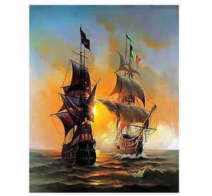 Ships Sailing On The Open Sea Painting By Numbers Kit