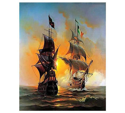 Image of Ships Sailing On The Open Sea Painting By Numbers Kit